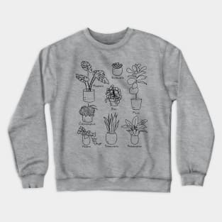 Hand Drawn Indoor Plants for Plant Lovers and Lovers of Cottage Core Crewneck Sweatshirt